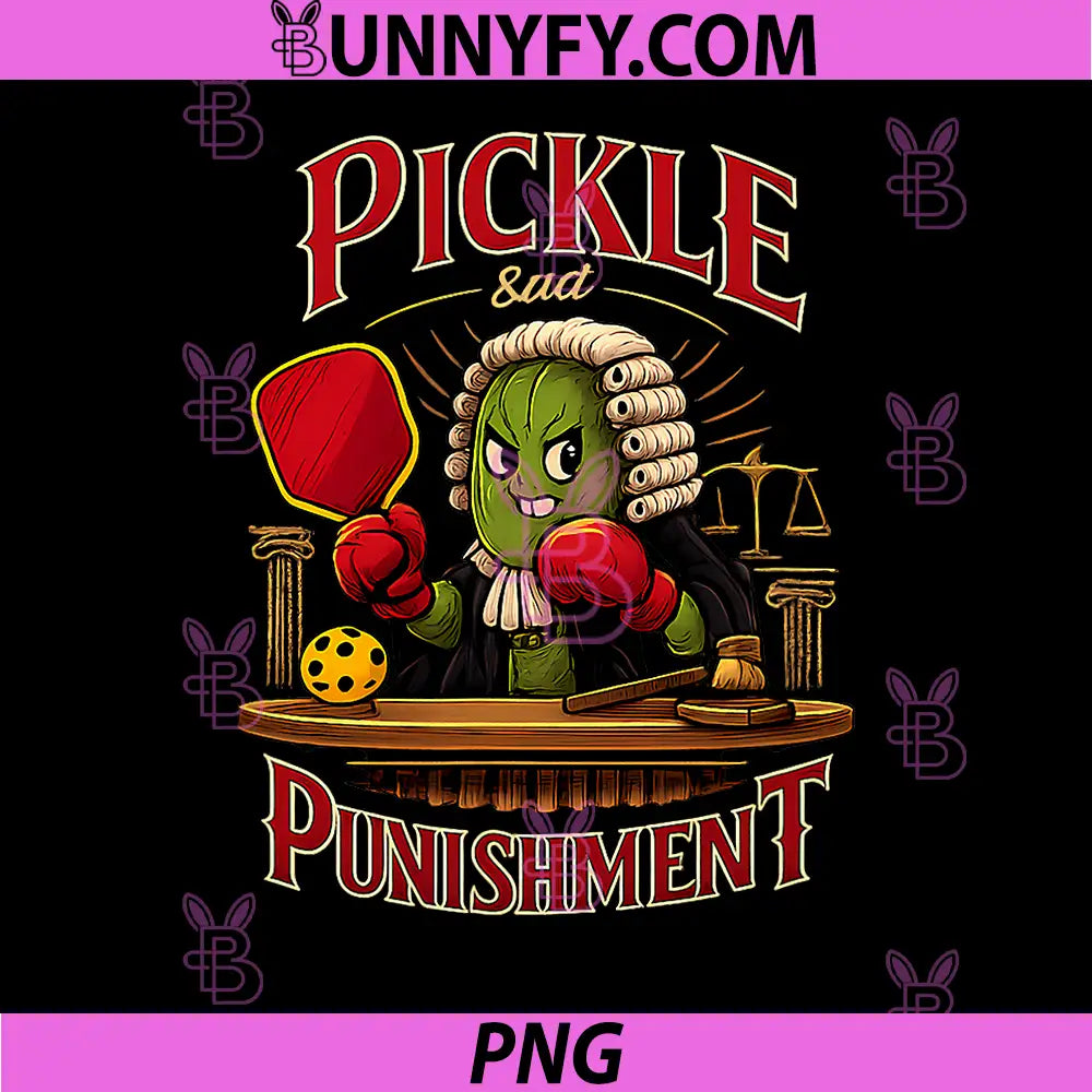 Pickle and Punishment PNG, Retro Pickleball Judge Graphic PNG