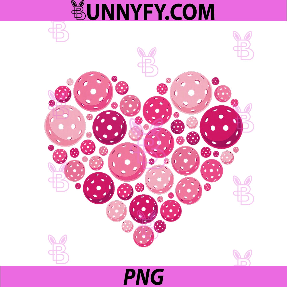 Pickleball Heart Valentine's Day PNG, Pickleball Lover Women Girl PNG
