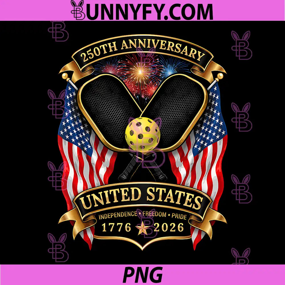 Pickleball Lover 4th of July PNG, 250 Years 250th Anniversary USA PNG