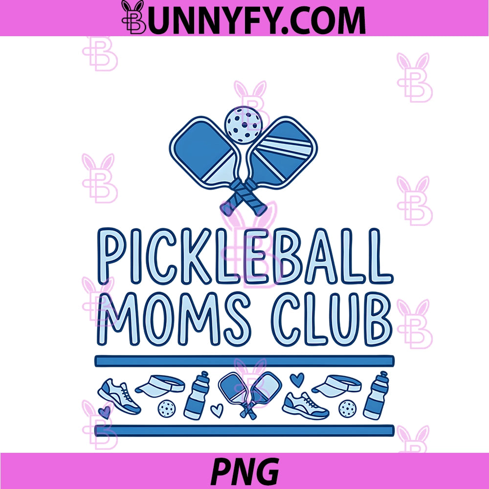 Pickleball Moms Club PNG, Women Players Paddleball Court Sport PNG