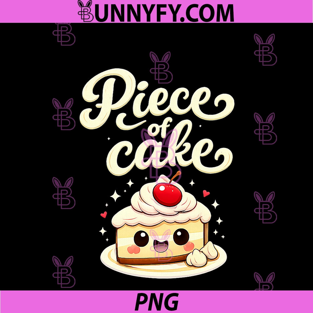 Piece Of Cake PNG, Kawaii Chibi Cake Slice Graphic PNG