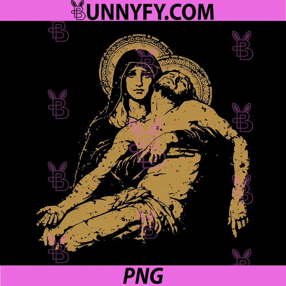 Pieta Virgin Mary Holding Jesus Classic Art PNG, Religious PNG
