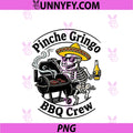 Pinche Gringo BBQ Crew PNG, Skeleton Pig Grilling Beer PNG