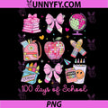 Pink 100 Days of School PNG, Coquette Bow Disco Apple Classroom PNG