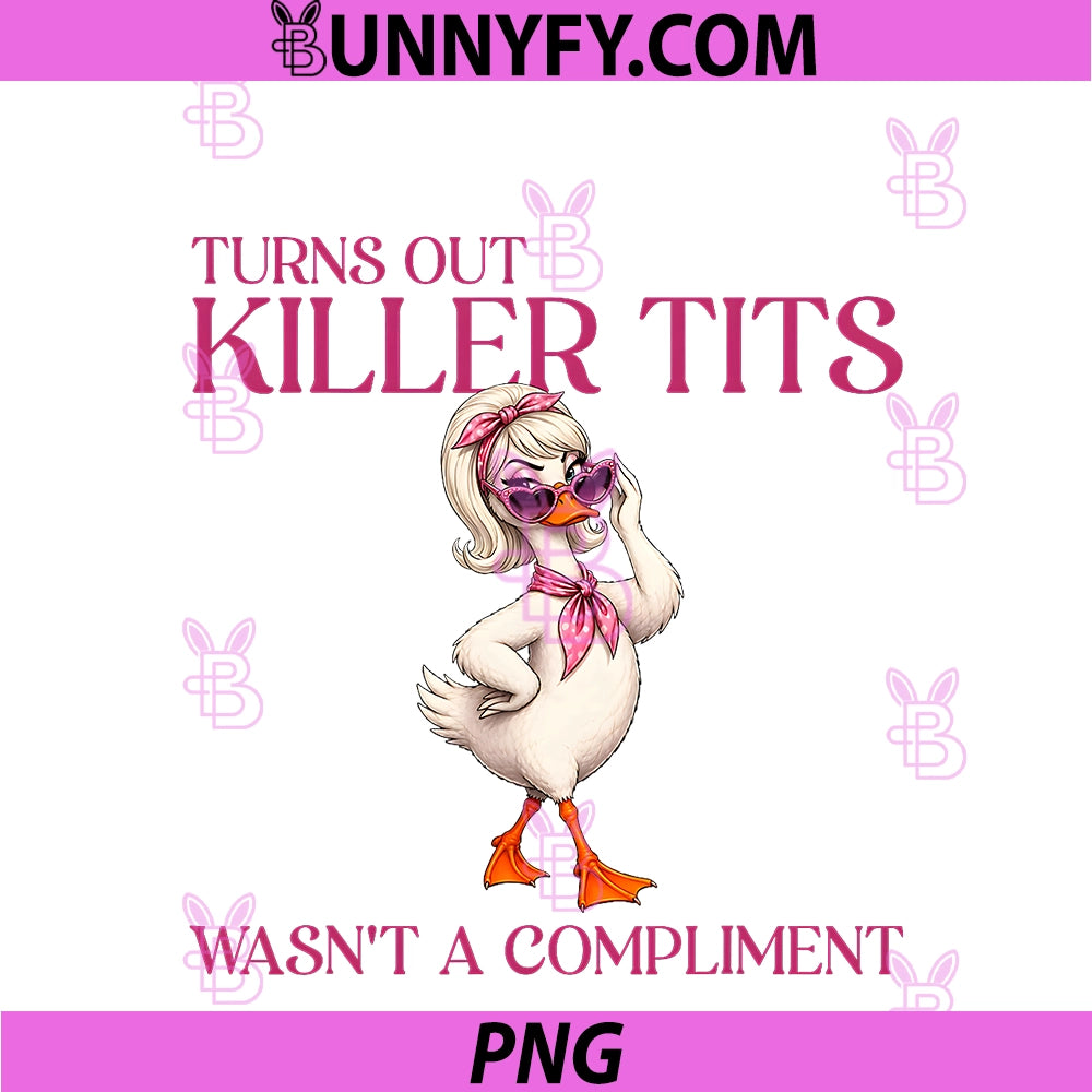Pink Cheeky Goose, Breast Cancer PNG, Killer Tits Survivor Goose PNG