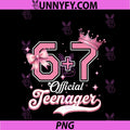 Pink Coquette 13th Birthday PNG, 6+7 13 Official Teenager 67 Meme PNG