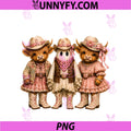 Pink Cowgirl Ghost Highland Cow PNG, Breast Cancer Awareness PNG