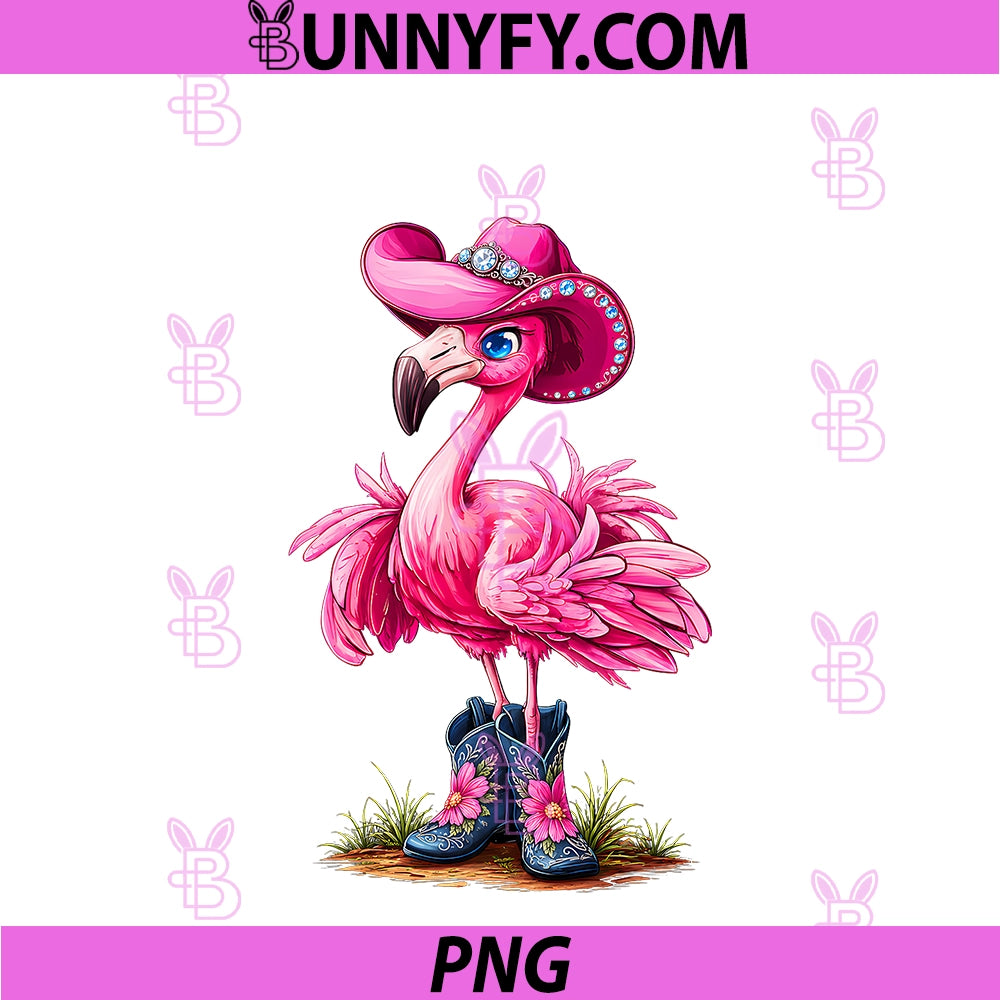 Pink Flamingo Tropical Bird PNG, Western Country Cowgirl Boots PNG