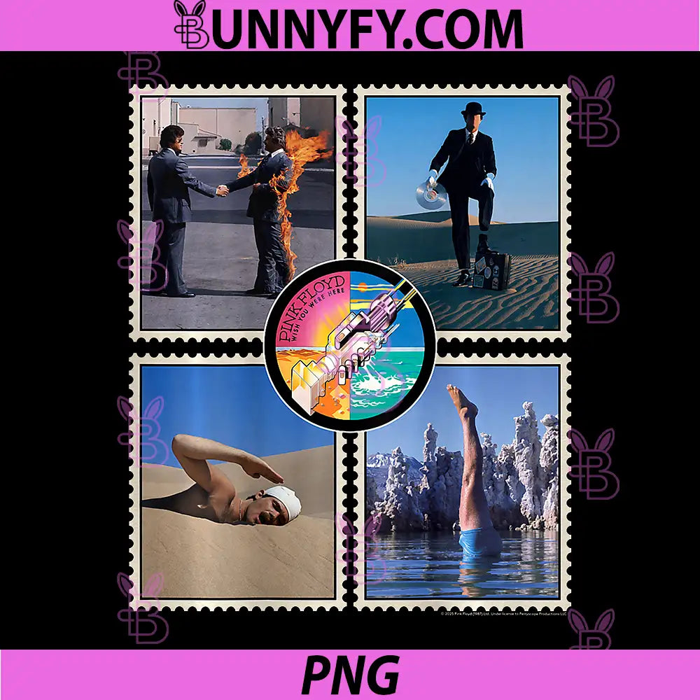 Pink Floyd WYWH50 Stamps PNG, Wish You were Here 50th Anniversary PNG