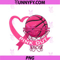 Pink Out Breast Cancer Pink PNG, Ribbon Heart & Basketball Ball PNG
