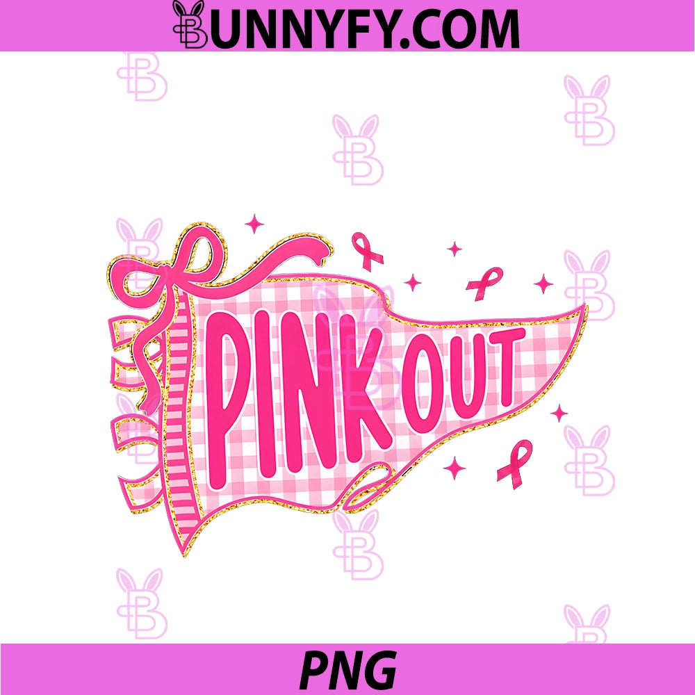 Pink Out Cheer Football Pink PNG, Ribbon Breast Cancer Awareness PNG