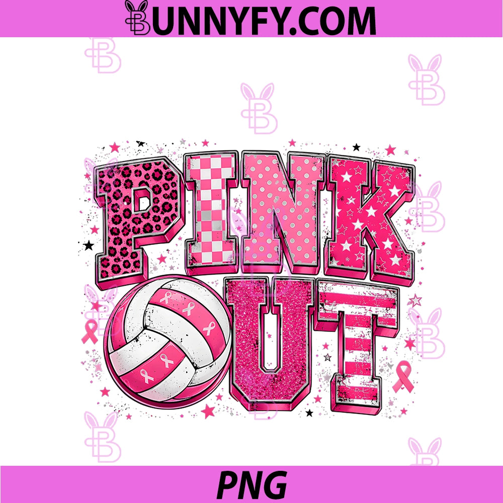 Pink Out PNG, Volleyball Breast Cancer Awareness Month PNG
