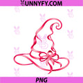 Pink Ribbon Witch Hat Breast Cancer PNG, Halloween Women PNG