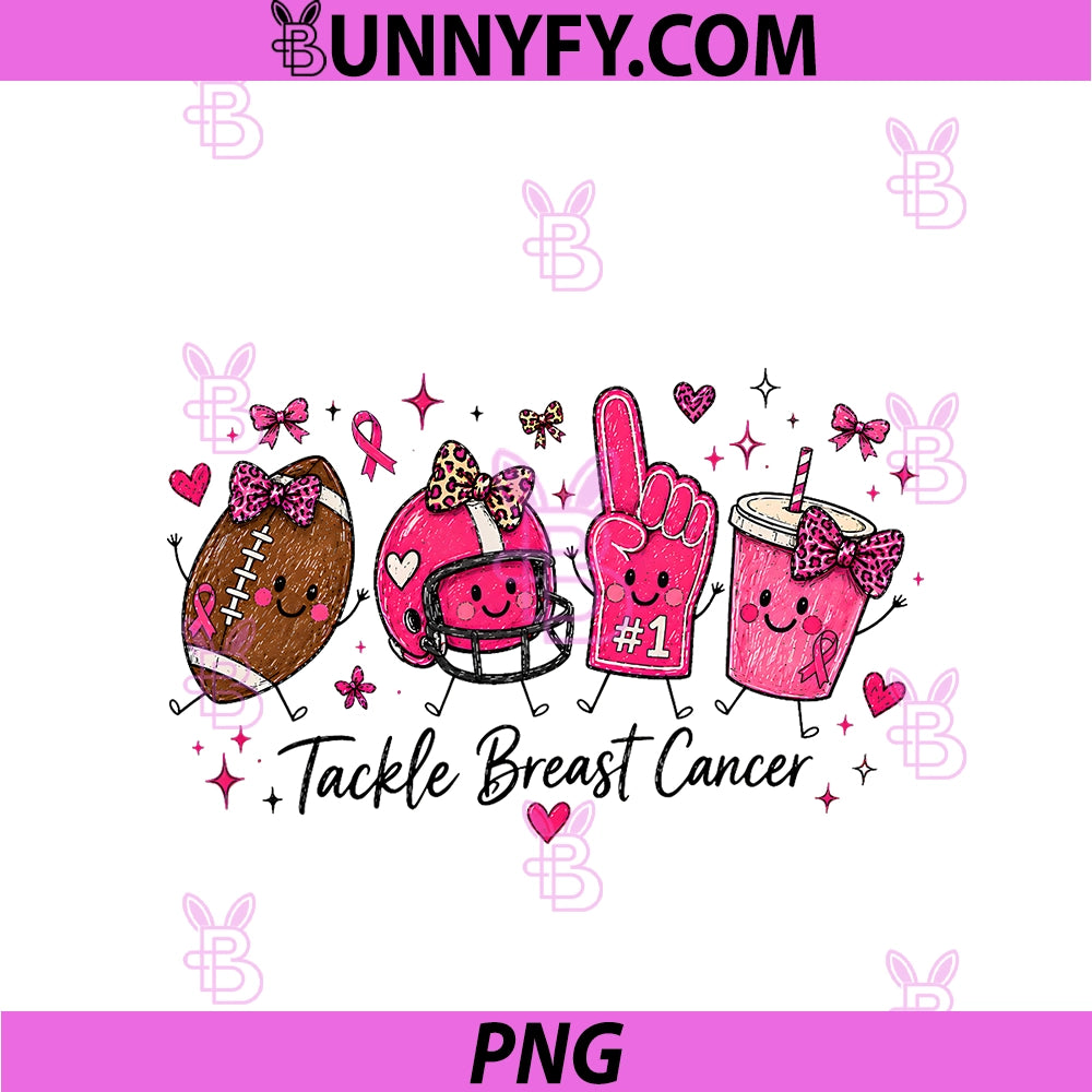Pink Tackle Breast Cancer PNG, Awareness Football Support Squad PNG