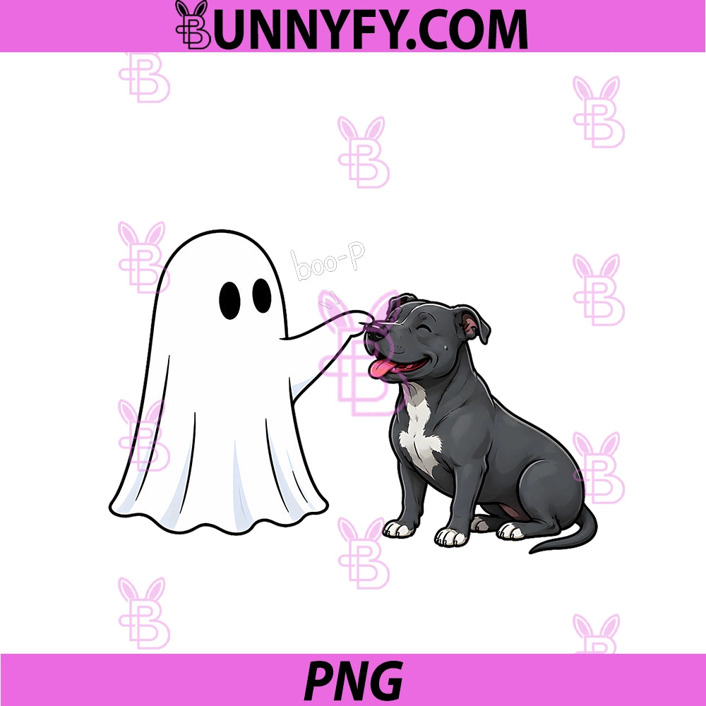 Pit Bull Boo P Ghost Nose Boop PNG, Halloween Dog Lover PNG