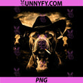 Pit Bull Western Graphic PNG, Cowboy Dog Smoking PNG