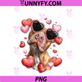 Pitbull Dog PNG, Valentine's Day Heart Glasses PNG