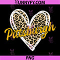 Pittsburgh Leopard Heart PNG, Animal Print City Love Design PNG