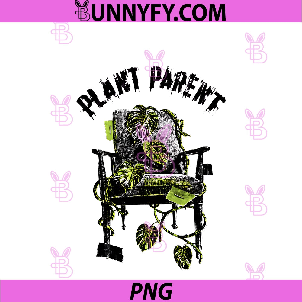 Plant Parent PNG, Monstera Chair Grunge Botanical Art PNG