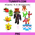 Plants V.S Brainrots PNG, Pixel Plants And Brainrots Characters PNG