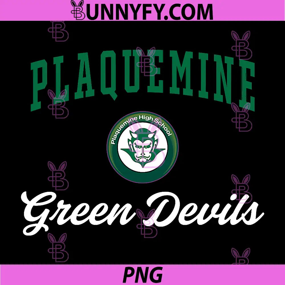 Plaquemine Green Devils Logo PNG, Plaquemine High School Mascot PNG