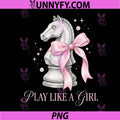 Play Like A Girl PNG, Chess Knight Pink Bow Female Player PNG