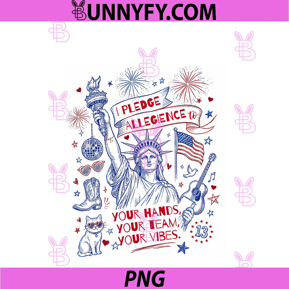 Pledge Allegiance to Your Hands Team Vibes PNG, Statue Of Liberty PNG