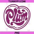 Plum Heart Typography PNG, Cute Plum Word Art PNG