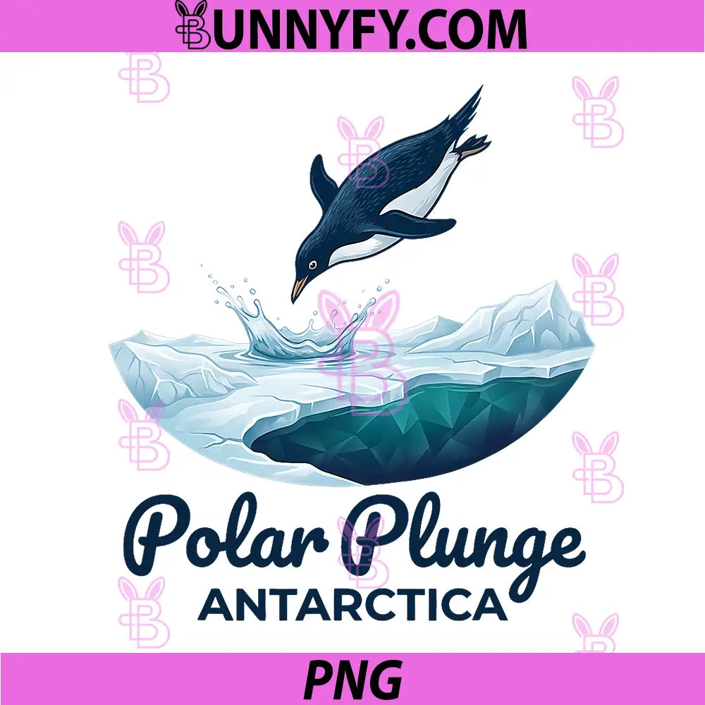 Polar Plunge in Antarctica PNG, Freezing Water Penguin Swim PNG