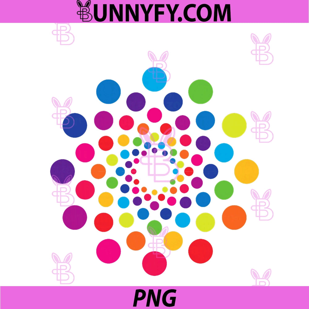 Polka Dot Spiral Dot Day PNG, Colorful Rainbow Dots Cute Art PNG