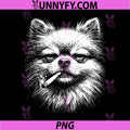 Pomeranian Smoking Cigarette PNG, Funny Pomeranian Dog Graphic PNG