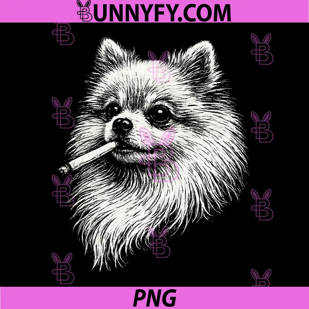Pomeranian Smoking PNG, Meme Funny Dog PNG