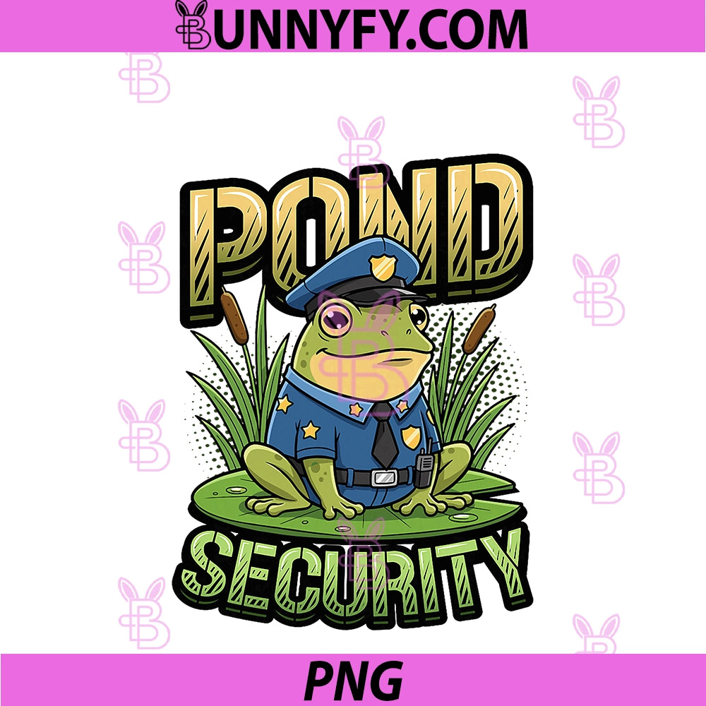 Pond Security PNG, Funny Frog Officer Amphibian Lover PNG