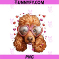 Poodle Dog PNG, Valentine's Day Heart Glasses PNG
