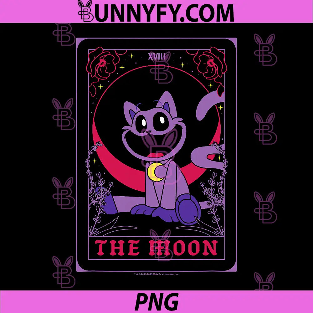 Poppy Playtime The Moon PNG, Catnap Cute Tarot Card PNG