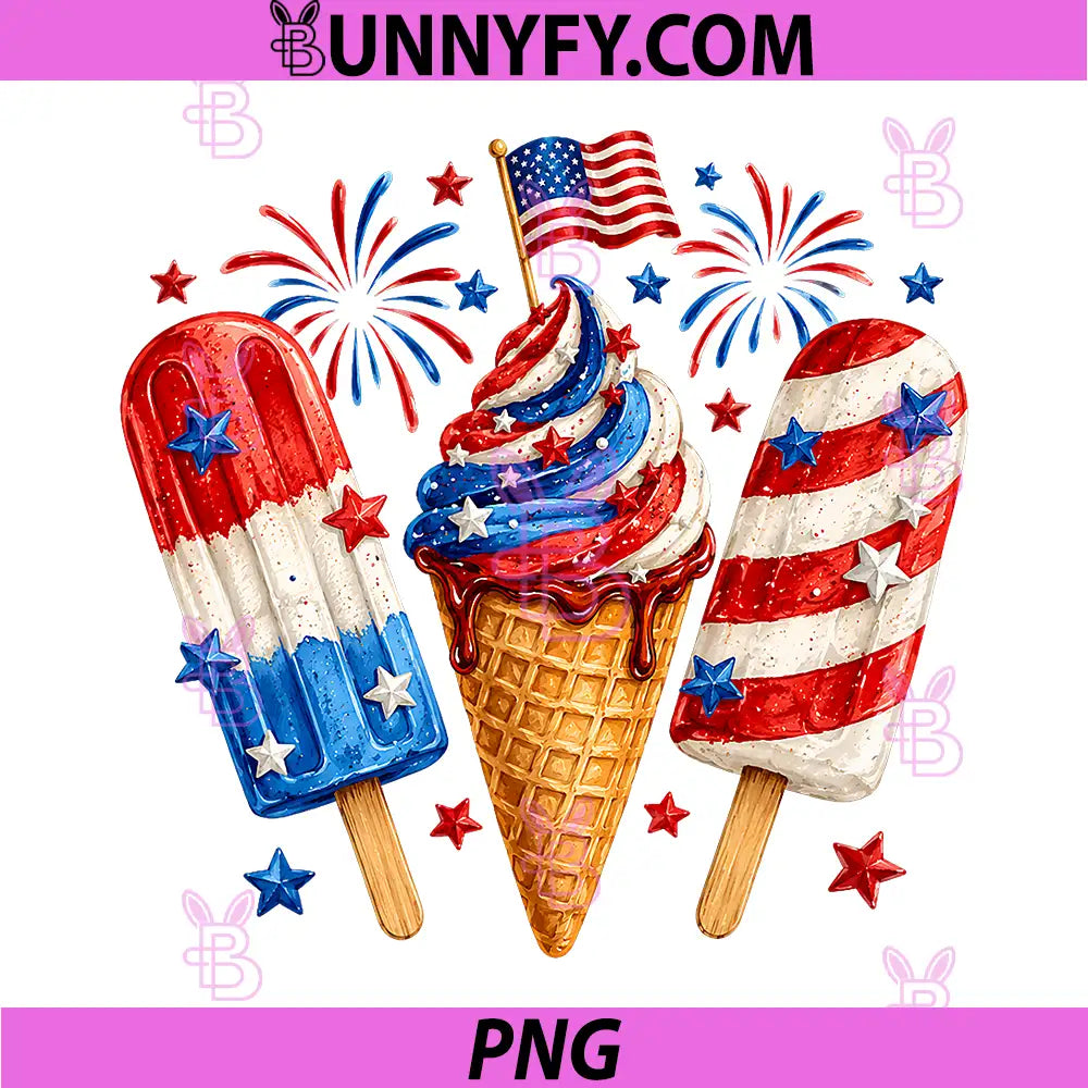 Popsicle Red White Blue PNG, American Flag Patriotic 4th of July PNG