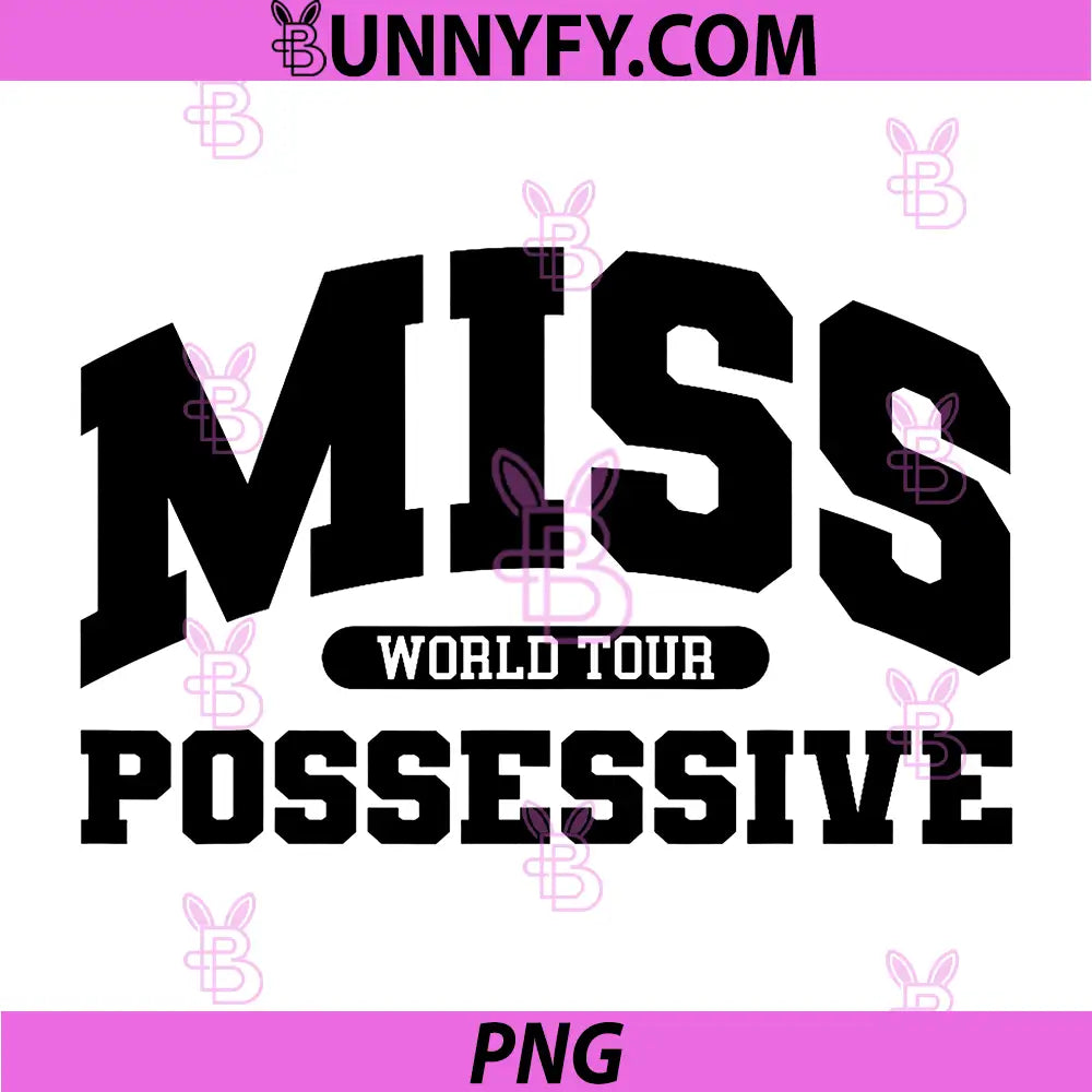 Miss World Tour Possessive Text PNG, Bold Concert Style PNG