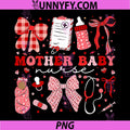 Postpartum Valentine Coquette PNG, Mother Baby Nurse Valentines PNG