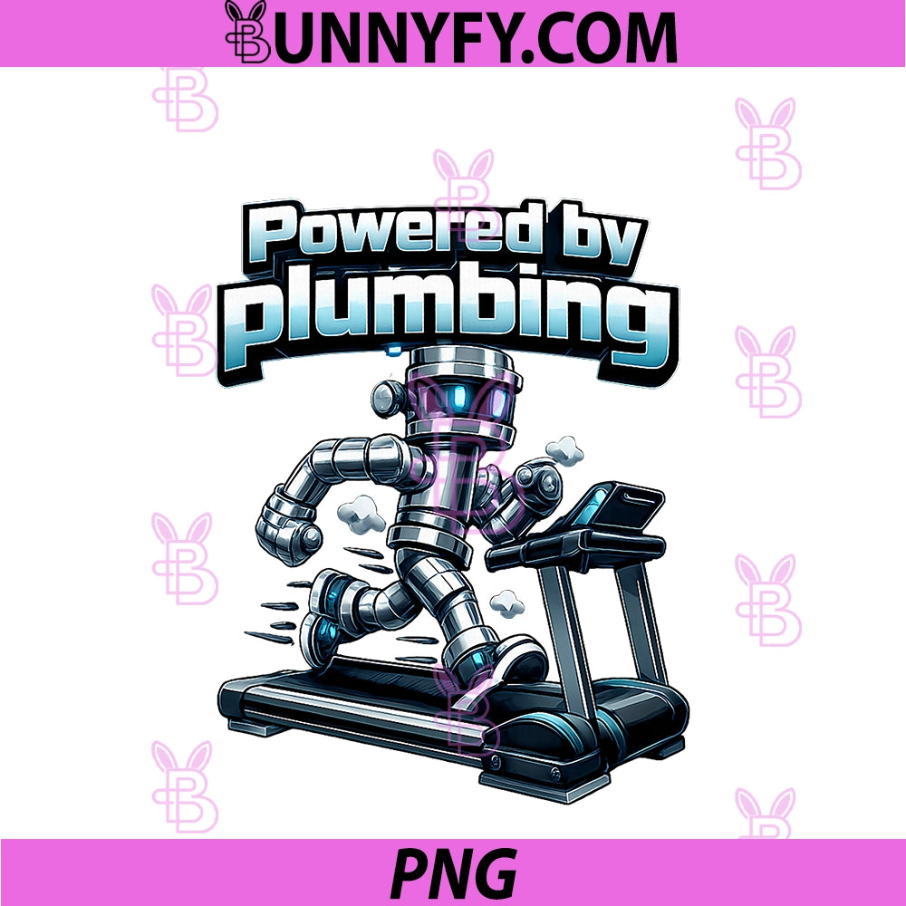 Powered By Plumbing PNG, Pipe Robot Pun Graphic PNG
