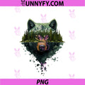 Powerful Wolf PNG, Reflection Mountain Wildlife Depth Nature Art PNG
