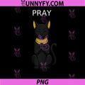 Pray Black Anubis Cat Illustration PNG, Egyptian God Cat Artwork PNG