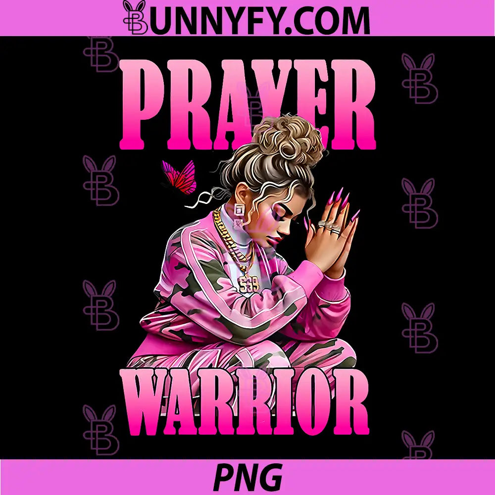 Prayer Warrior PNG, God Jesus Christian Pink Camo Black Girl PNG