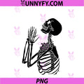 Praying Skeleton Fall PNG, Harvest Festive Skeletons Pray Prays PNG