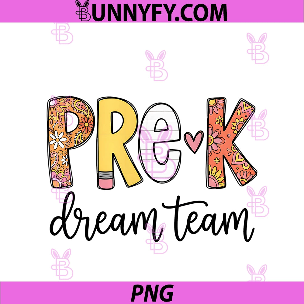 PreK Dream Team PNG, Leopard Rainbow Teacher Squad Back To School PNG
