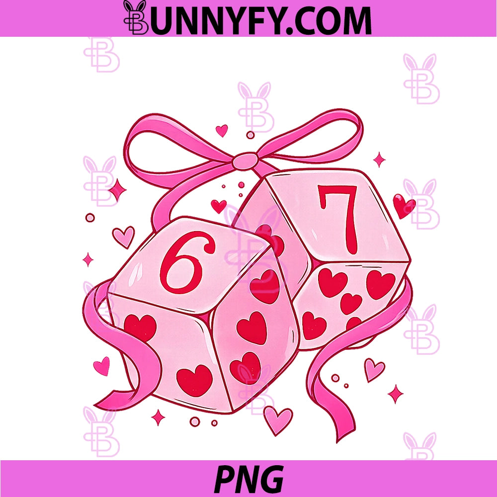 Preppy 67 Valentine Six Seven PNG, Dice 6 7 Men PNG