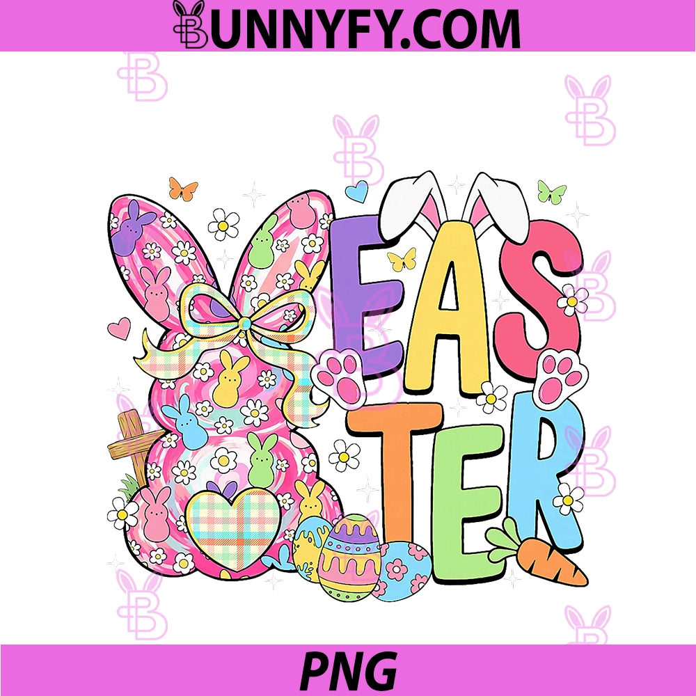 Preppy Easter Cute PNG, Bunny Coquette Bow Rabbit PNG