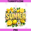 Preppy Girly Lemon Summer Sweet PNG, Summer Coquette Bow PNG