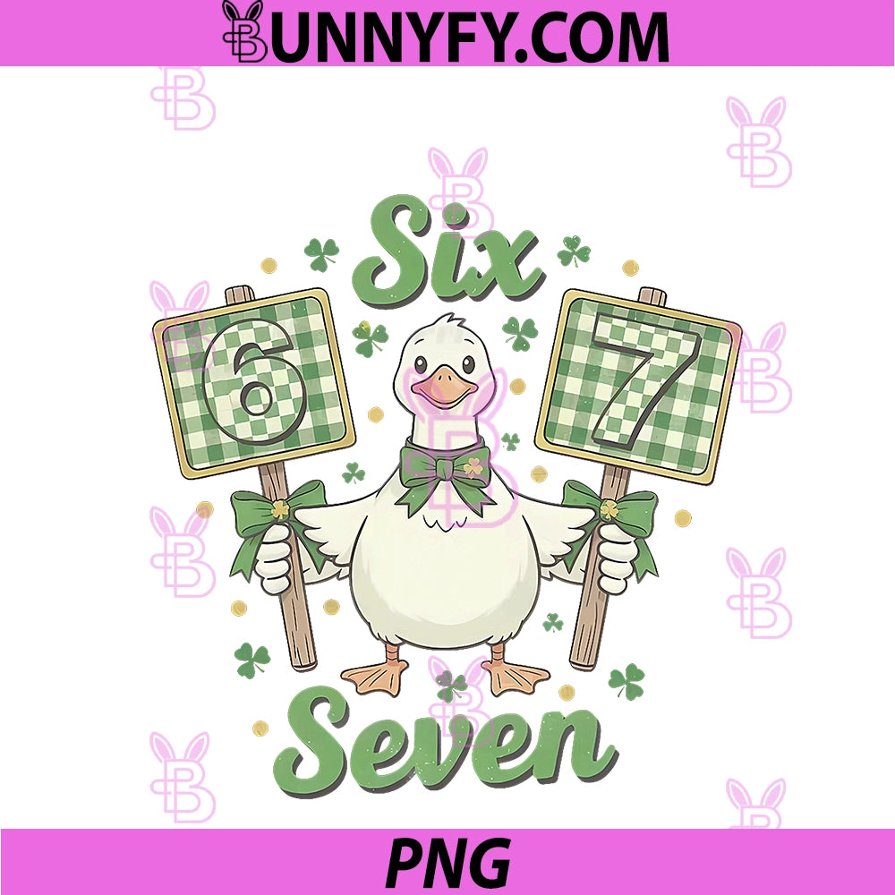 Preppy St Patricks Day 6 7 Goose PNG, Coquette Girly 67 Meme PNG