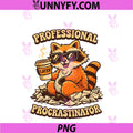 Professional Procrastinator PNG, Raccoon Retro Office Coworker PNG