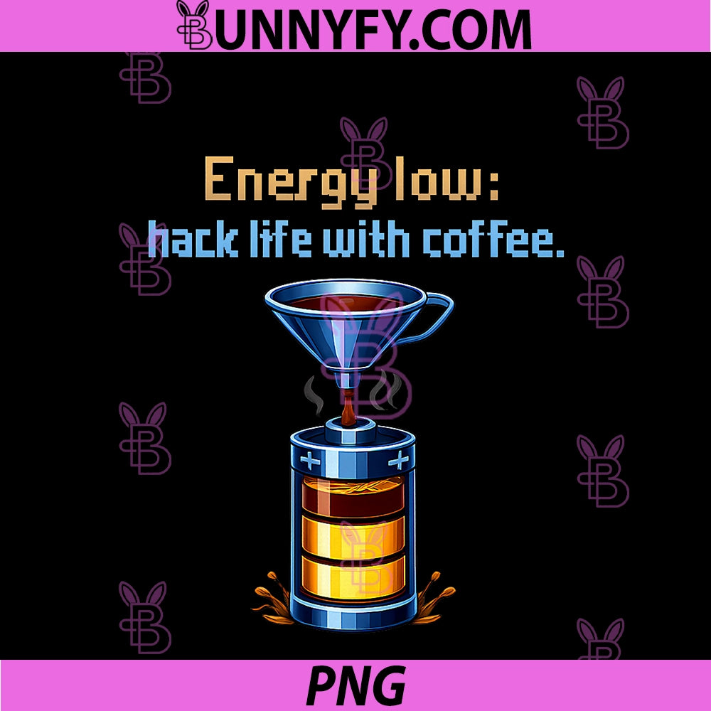 Programmer Adulting Coffee PNG, Battery Humor Graphic PNG